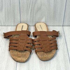 Isaac Mizrahi Slide Sandal Jumper Brown Leather Fisherman Women's Size 9M